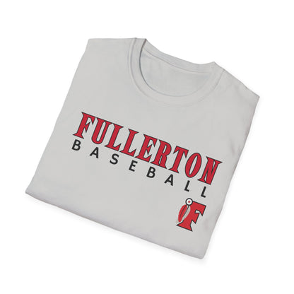 Fullerton Baseball - Unisex Softstyle T-Shirt F Feather