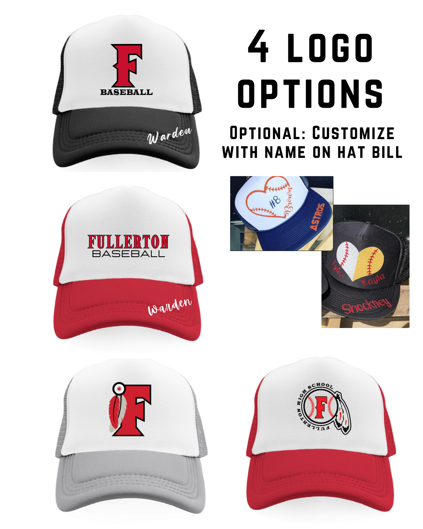 Fullerton Baseball Foam Trucker Hats