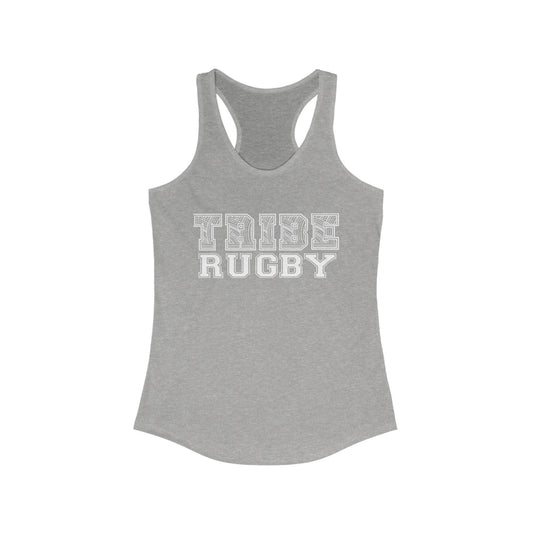 Tribe Rugby Women's Racerback Tank White Logo