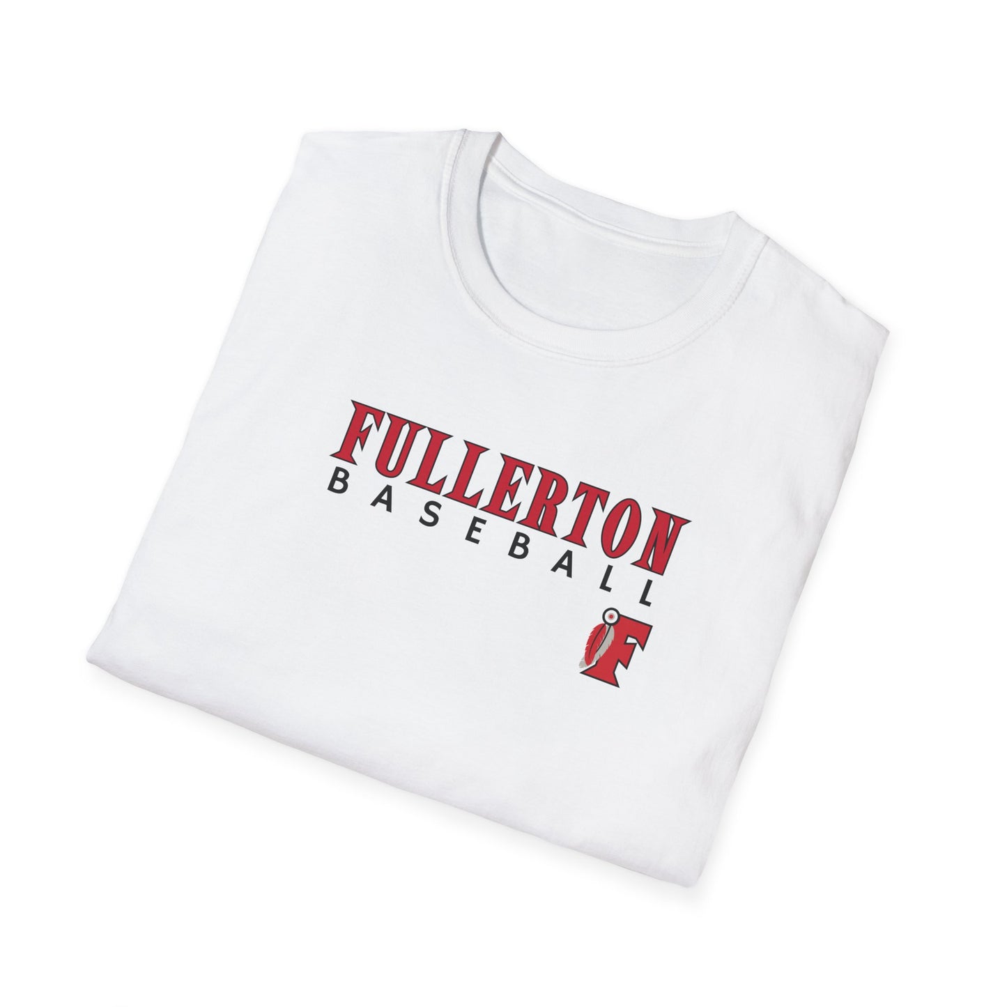 Fullerton Baseball - Unisex Softstyle T-Shirt F Feather