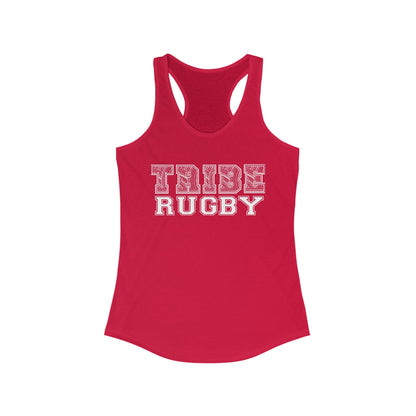 Tribe Rugby Women's Racerback Tank White Logo