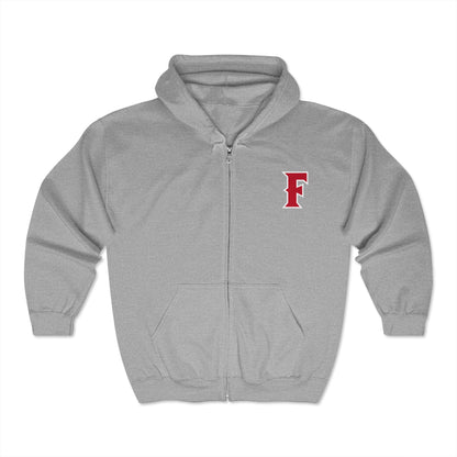 Fullerton Baseball - Full Zip Hooded Sweatshirt - Soft and Comfy Unisex Gildan Blend