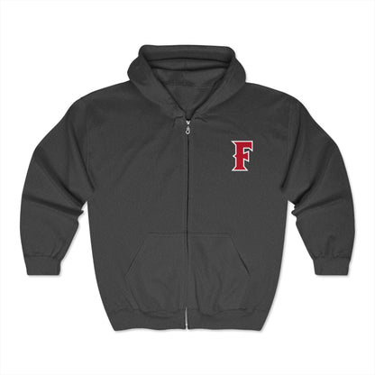 Fullerton Baseball - Full Zip Hooded Sweatshirt - Soft and Comfy Unisex Gildan Blend