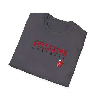 Fullerton Baseball - Unisex Softstyle T-Shirt F Feather