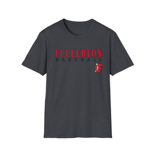 Fullerton Baseball - Unisex Softstyle T-Shirt F Feather