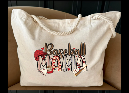 Baseball - Rope handle tote bag