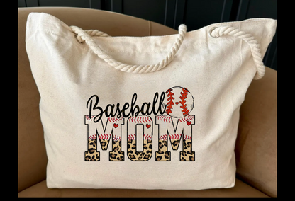 Baseball - Rope handle tote bag