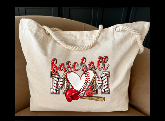 Baseball - Rope handle tote bag