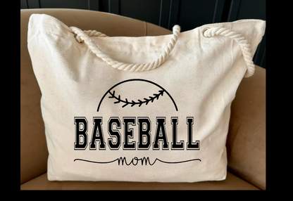 Baseball - Rope handle tote bag