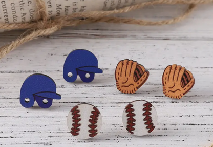 Baseball Earrings - Set of 3