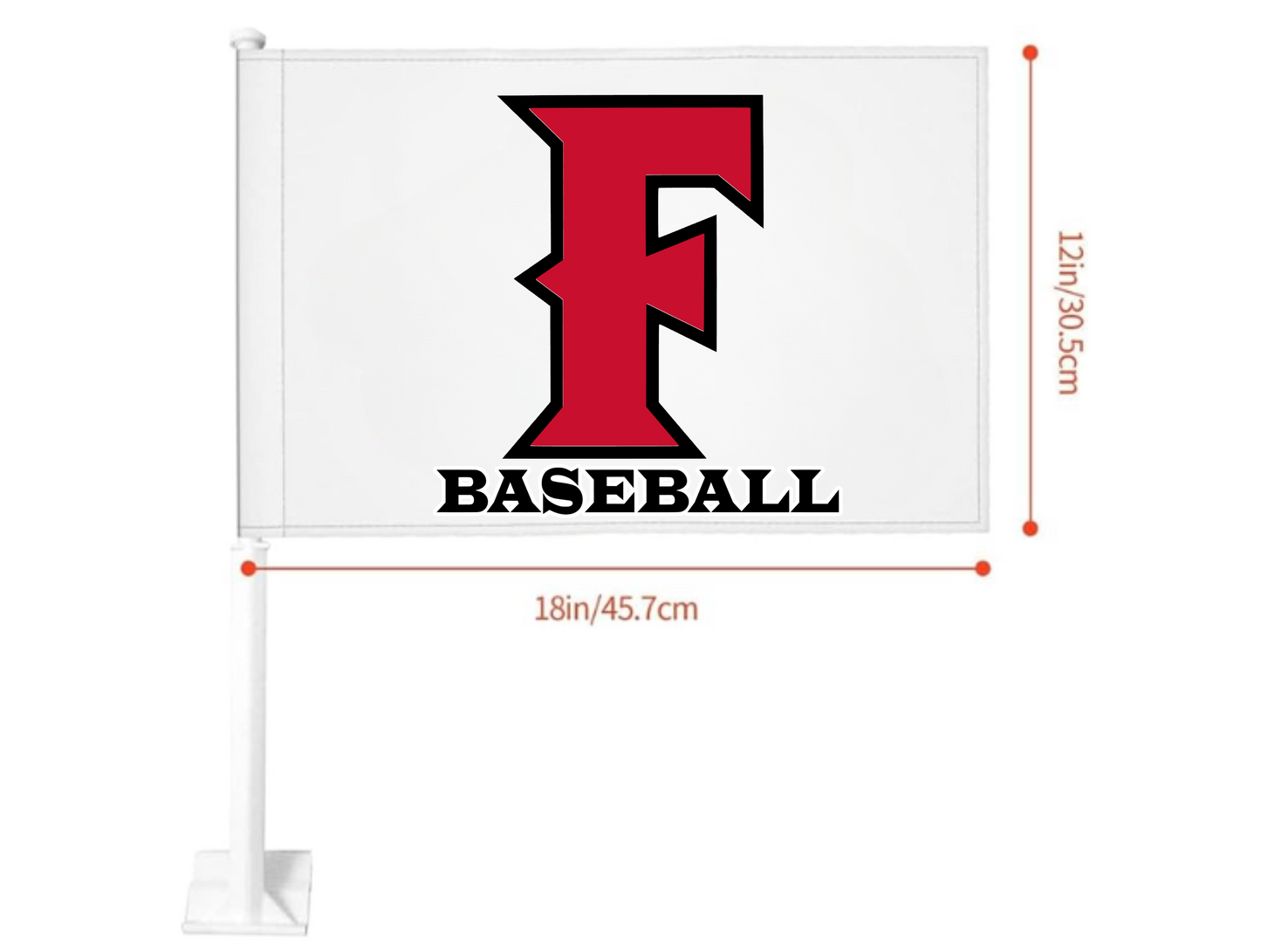 Fullerton Baseball Car Window Flag