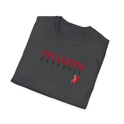 Fullerton Baseball - Unisex Softstyle T-Shirt F Feather