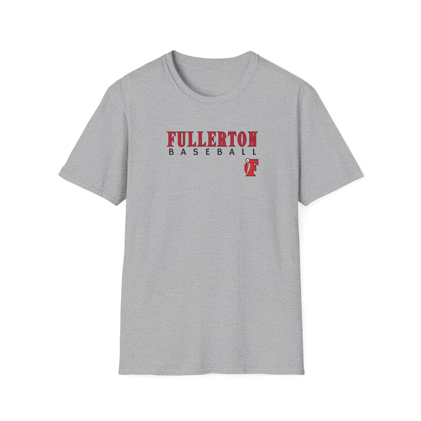 Fullerton Baseball - Unisex Softstyle T-Shirt F Feather