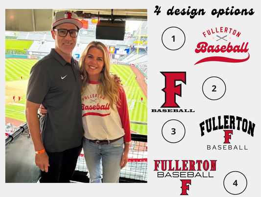 Fullerton Baseball Unisex Triblend 3/4-Sleeve