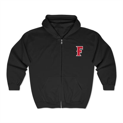 Fullerton Baseball - Full Zip Hooded Sweatshirt - Soft and Comfy Unisex Gildan Blend