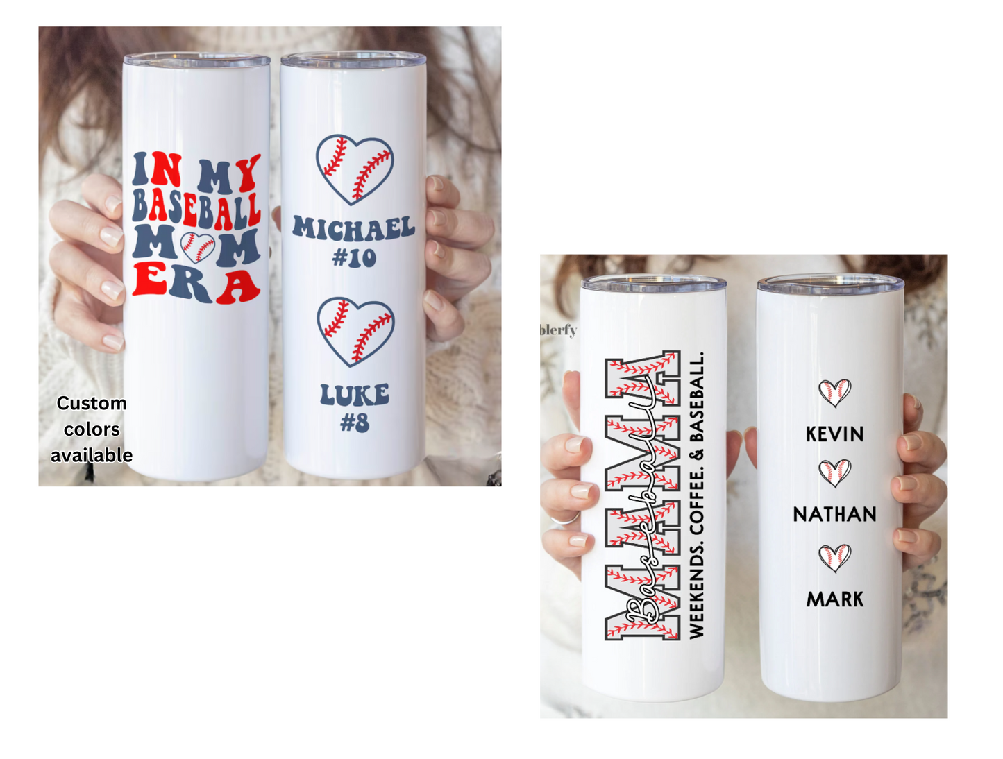 Custom Baseball Tumbler - 20oz