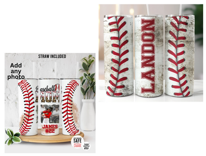 Custom Baseball Tumbler - 20oz