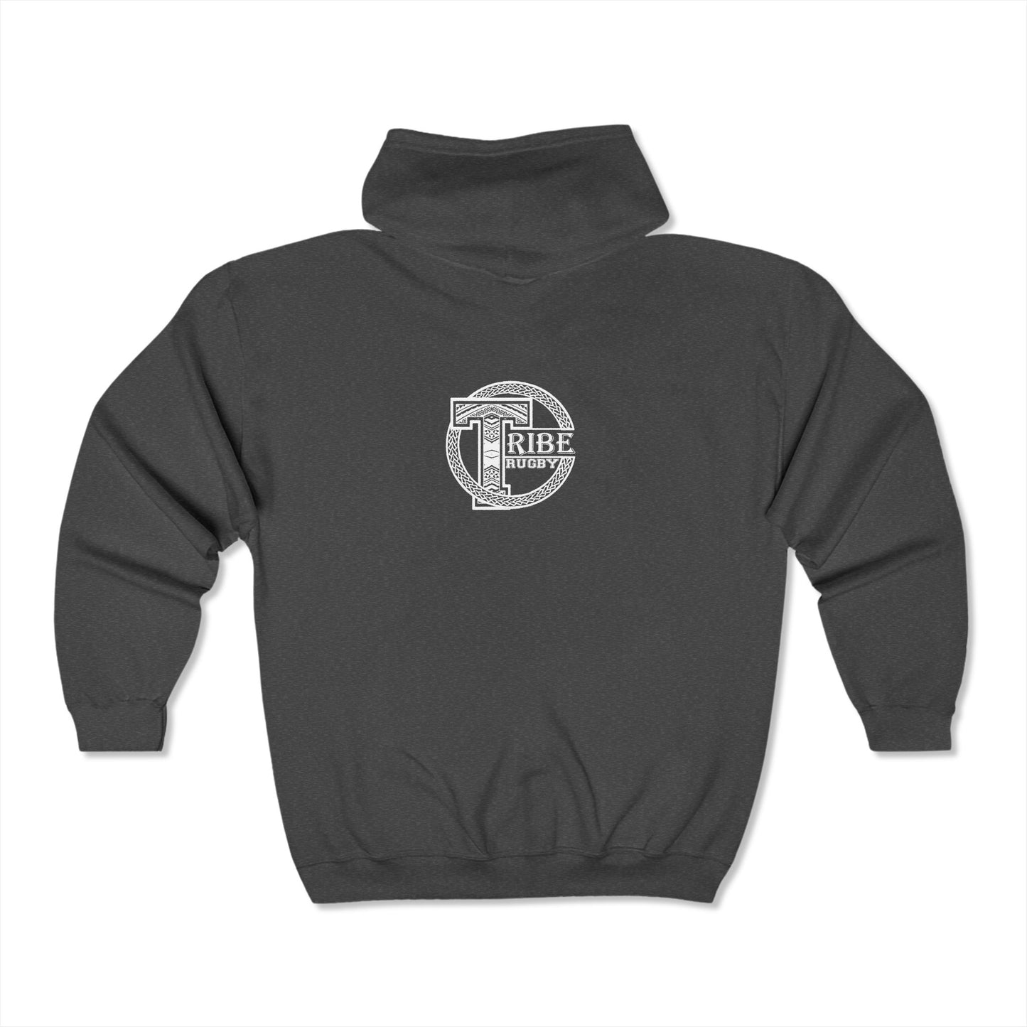 Tribe Rugby Full Zip Hooded Sweatshirt - Soft and Comfy Unisex Gildan Blend