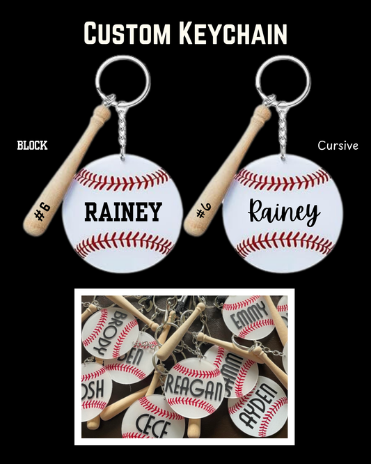 Custom Baseball Keychain