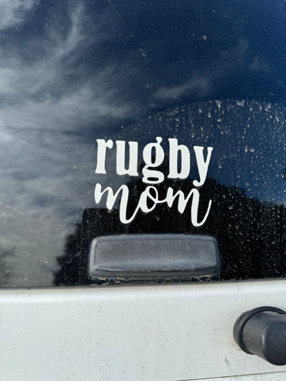 Rugby Mom Vinyl Car Window Decal