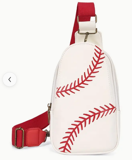 Baseball Sporty Faux Leather Sling Bag/Crossbody