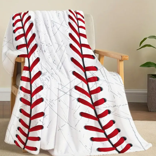 Baseball Cozy Flannel Throw Blanket